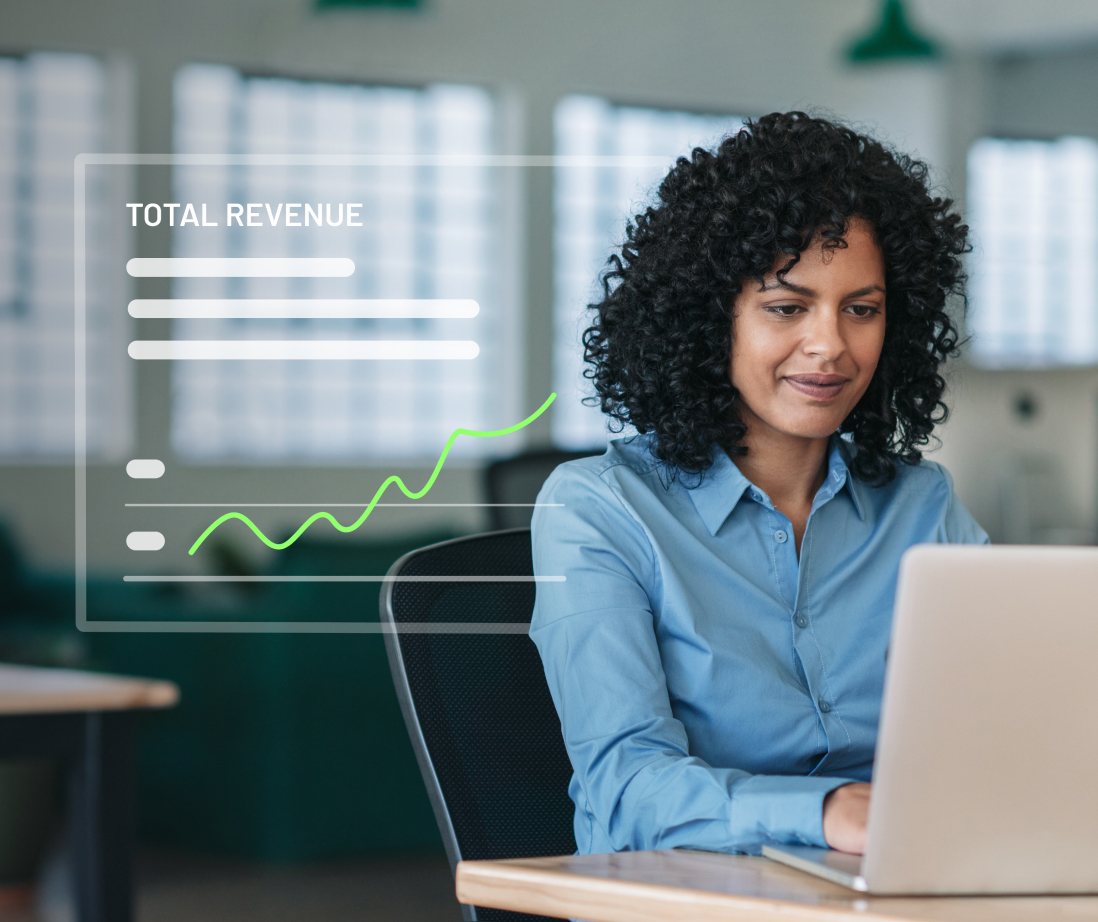 Image of person working at laptop