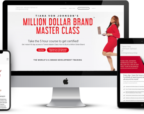Portfolio sample featuring Tiana Von Jonshon's Million Dollar Brand Masterclass